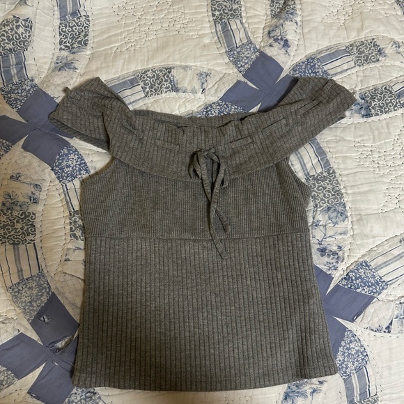Uo kimchi blue grey off the shoulder top - Picture 2 of 4